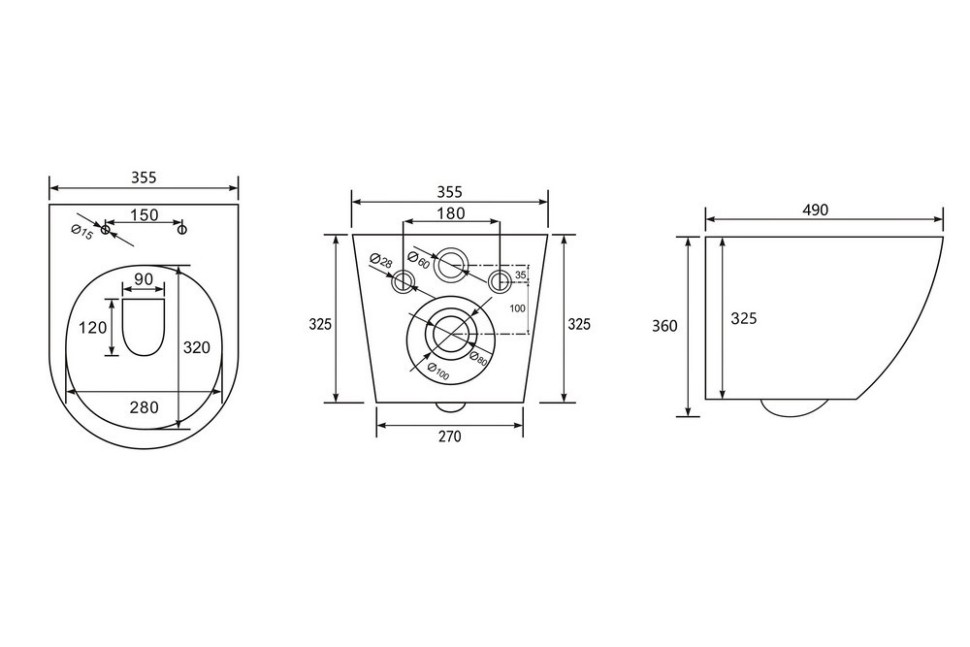 Комплект подвесной унитаз ABBER Bequem AC1100T белый с инсталляцией AC0105 и кнопкой AC0121NG никель