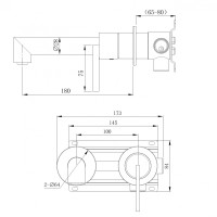 Смеситель ABBER Perfekte 316 AF8A12BG скрытый монтаж для раковины, брашированное светлое золото