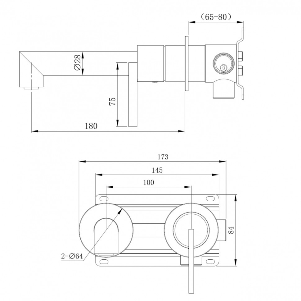 Смеситель ABBER Perfekte 316 AF8A12BG скрытый монтаж для раковины, брашированное светлое золото