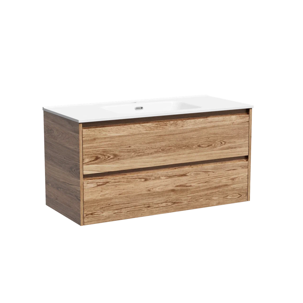 Тумба подвесная SANCOS Libra 990х450х500, c двумя ящиками оснащенными доводчиками, дуб чарльстон, арт. LB100ECH