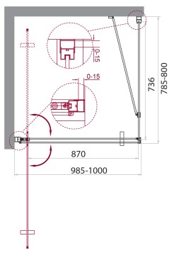 Душевой уголок BelBagno MARMI-AH-1-100/80-C-Cr