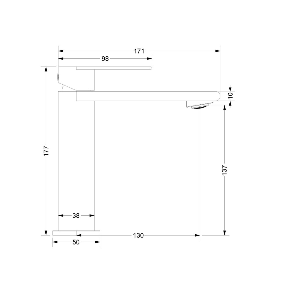 Смеситель для раковины Vogue (SS) VBF-2VS1GM однорычажный, вороненая сталь