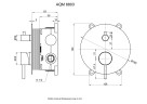 AQM8803BG Встраиваемый смеситель на 2 потр. в комплекте с внутр. частью, золото шлифованное
