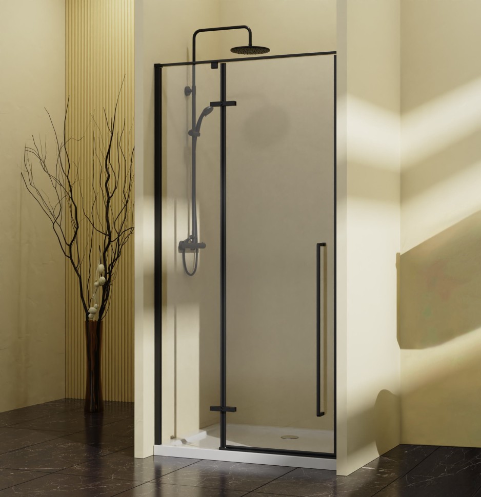 Душевая дверь Slim-N VDPH-5SN900CLB, 900, черный, стекло прозрачное