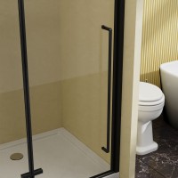 Душевая дверь Slim-N VDPH-5SN900CLB, 900, черный, стекло прозрачное