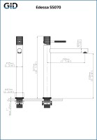 Смеситель высокий для раковины Edessa SS070-CH-D хром