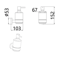AQM7213CR Trento Диспенсер для жидкого мыла 200мл, латунь/матовое стекло, хром