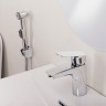 Смеситель для раковины без донного клапана с гигиеническим душем BelBagno DUE-LVM/HGN-CRM-W0