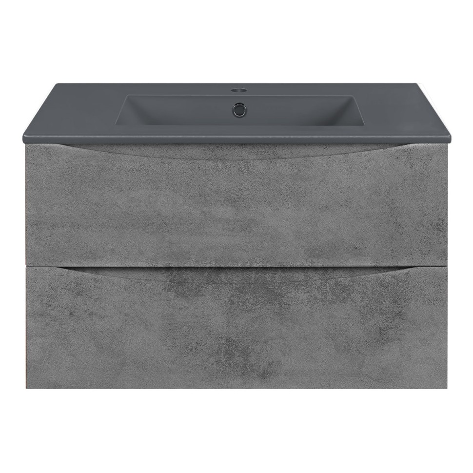 База под керамическую раковину Mia 800 подвесная, 2 выкатных ящика soft close, Beton