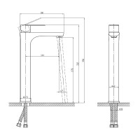 Смеситель для накладной раковины OSGARD RONDA BLACK 23113