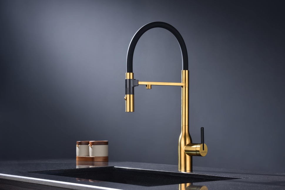 Смеситель для кухни Magneto One, брашированное золото, Ma213188-BG, Paulmark