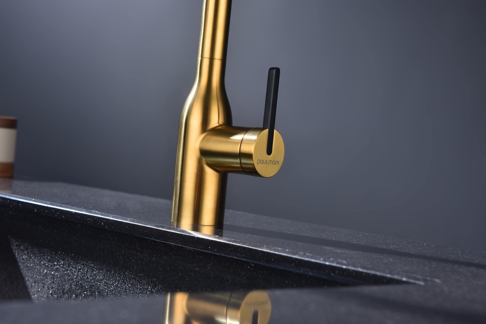 Смеситель для кухни Magneto One, брашированное золото, Ma213188-BG, Paulmark