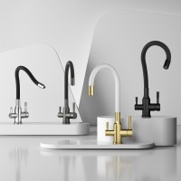 Смеситель Raglo для кухни с гибким изливом с подключением к фильтру питьевой воды R81.64.05 Сатин