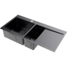 Кухонная мойка Omoikiri Akisame 100-2-L-GM нерж. сталь/вороненая сталь