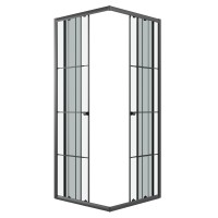 Душевое ограждение Niagara Eco NG-1008-14QKL (80х80х190) квадрат,раздвижное,черный,стекло клетка,1 место
