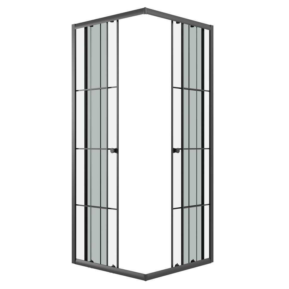 Душевое ограждение Niagara Eco NG-1008-14QKL (80х80х190) квадрат,раздвижное,черный,стекло клетка,1 место