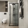 Душевое ограждение Niagara Eco NG-1008-14QKL (80х80х190) квадрат,раздвижное,черный,стекло клетка,1 место