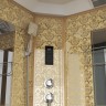 Душевая кабина Niagara Luxe NG-7710G (100x100х215) высокий поддон(45см),дверь раздвижная,стенки золото,4 места