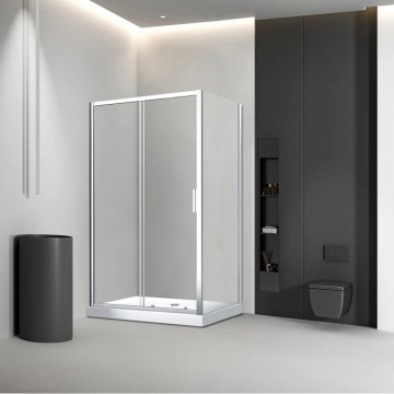 Душевой угол Veconi Rovigo RV-046BС, 1500х1100х1950, никель брашинг, стекло прозрачное