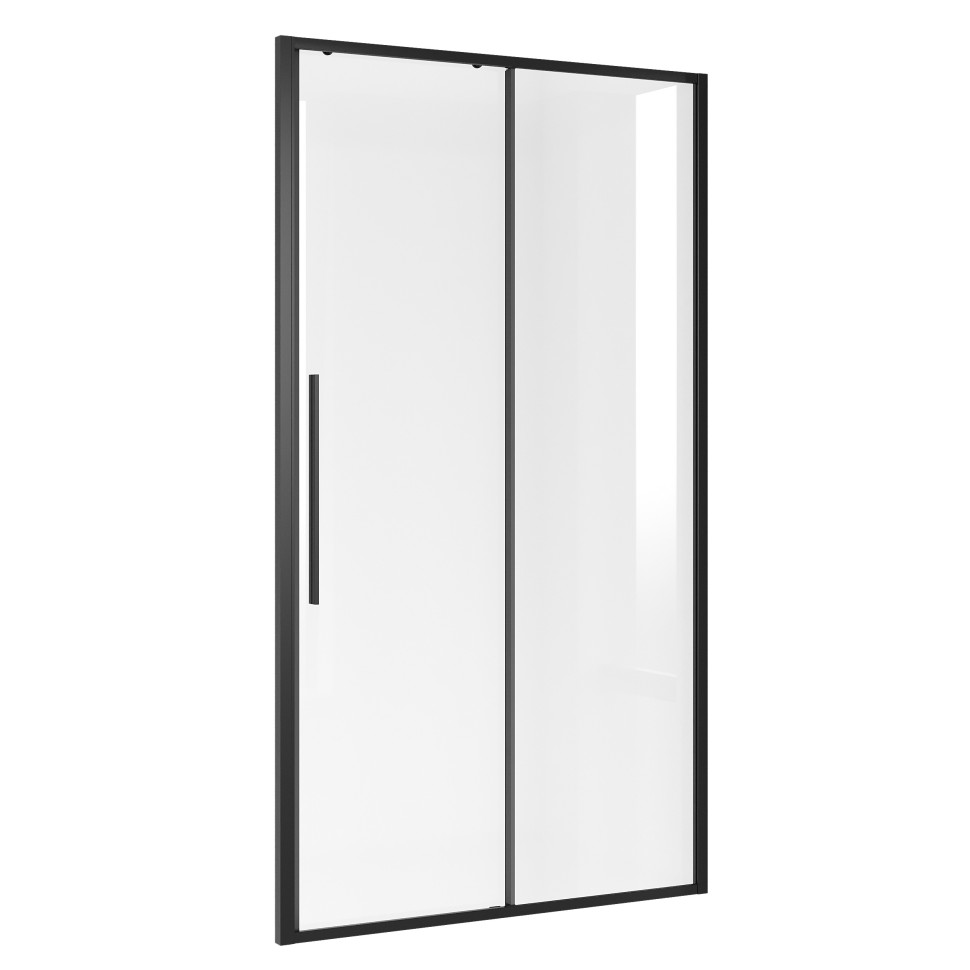 Дверь в нишу Niagara Nova NG-84-13AB (130х195) черный матовый,стекло прозрачное,дверь раздвижная,1 место