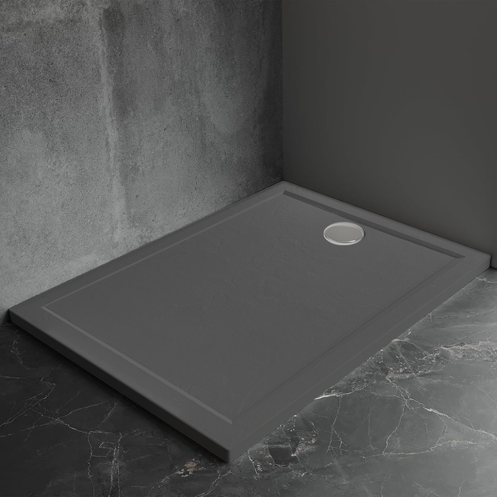 Душевой поддон Veconi Pietra AG, 800x800x30, искусственный камень, антрацитово-серый