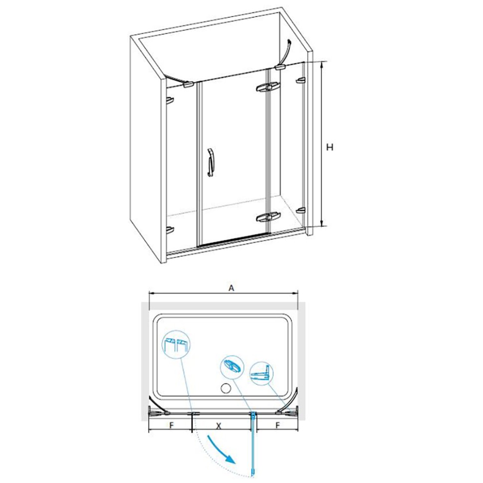 Душевая дверь RGW SA-01 (Прозрачное, 1400)