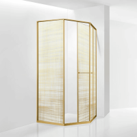 Душевой уголок RGW SV-82Gb "L" (Золотая вуаль, 800x800)