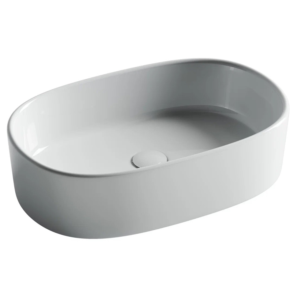 Раковина накладная овальная 561x359x149, цвет белый