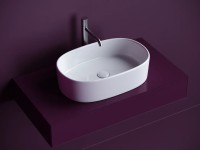 Раковина накладная овальная 561x359x149, цвет белый