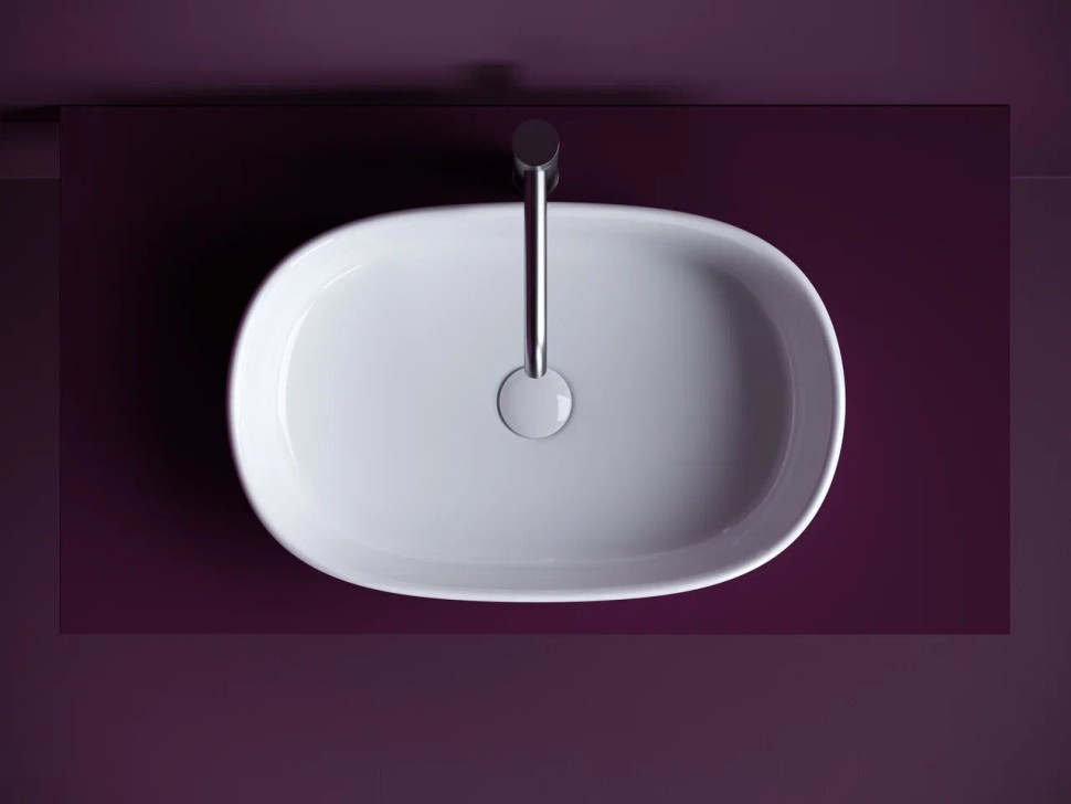 Раковина накладная овальная 561x359x149, цвет белый