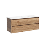 Тумба подвесная SANCOS Libra 1190х450х500, c двумя ящиками оснащенными доводчиками, дуб чарльстон, арт. LB120-1ECH