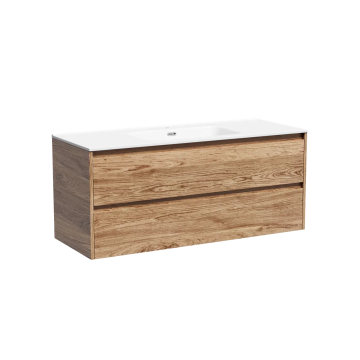 Тумба подвесная SANCOS Libra 1190х450х500, c двумя ящиками оснащенными доводчиками, дуб чарльстон, арт. LB120-1ECH