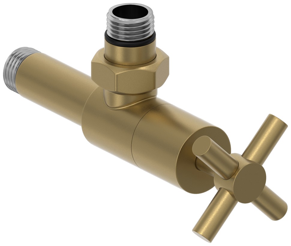 Вентиль угловой крест (G 1/2" НР х G 1/2" НР)