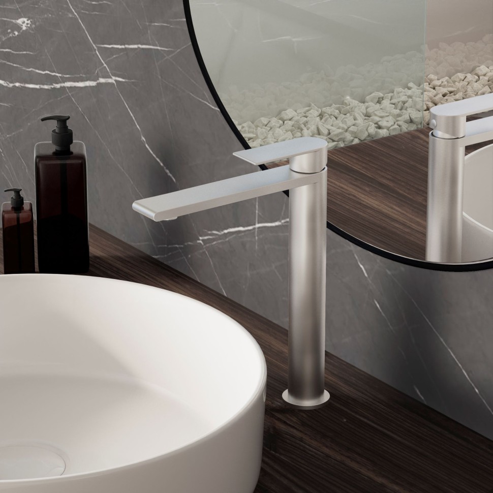 Смеситель для раковины Вог (СС) (Vogue (SS)) VBF-2VS2BN однорычажный, сатин