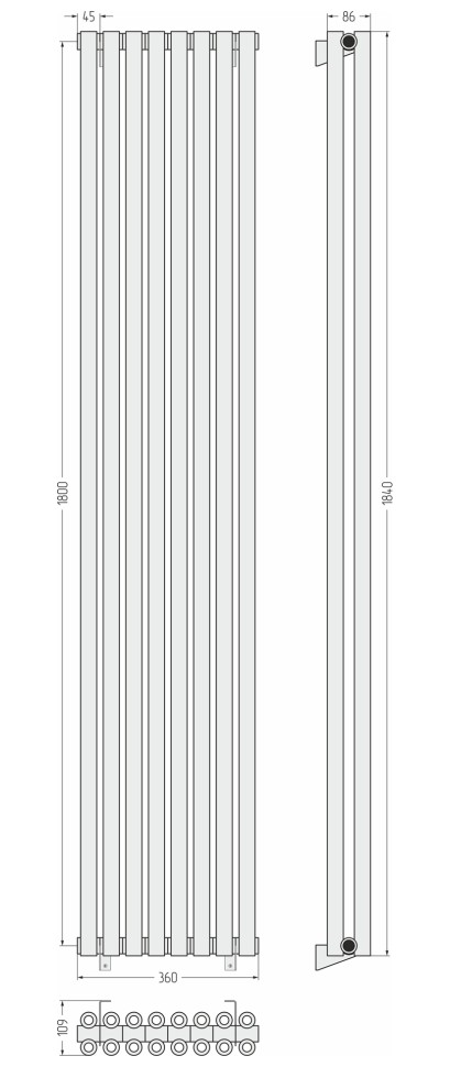 Эстет-00 1800х360 8 секций