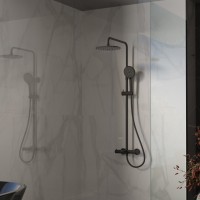 Душевая стойка Rondo VSFS-1R1MB с изливом, черный матовый