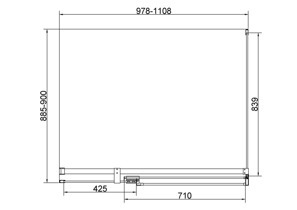 Душевой уголок Экстенза (Extenza) VSR-4EX101190CL, 1000/1100*900, хром, стекло прозрачное