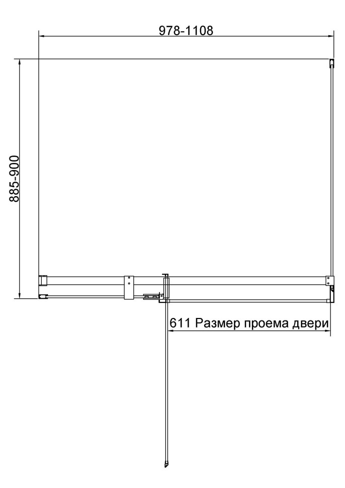 Душевой уголок Экстенза (Extenza) VSR-4EX101190CL, 1000/1100*900, хром, стекло прозрачное