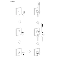 AQM8712GM Savona комплект: выход из стены, лейка латунь, шланг 1500мм, металл
