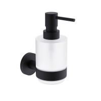 AQM7213MB Trento Диспенсер для жидкого мыла 200мл, латунь/матовое стекло, черный матовый