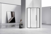 Душевой уголок Slim-N VSP-4SN100CLB, 1000*1000, черный, стекло прозрачное