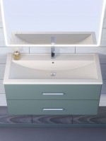 Раковина для ванной кварцевая Uperwood Foster Quartz 100х45,5х17,5 см, белая матовая, жасмин
