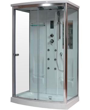Timo Lux T-7715 душевая кабина 120*90*225, турецкая баня хамам, стульчик прозрачный