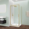 Душевой угол Veconi Ottimo P30SP G, 800х900х1900 золото брашинг, стекло прозрачное