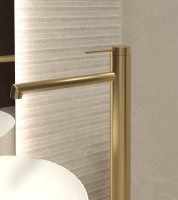 Смеситель для раковины напольный Rim VFBF-2R1BG, однорычажный, брашированное золото