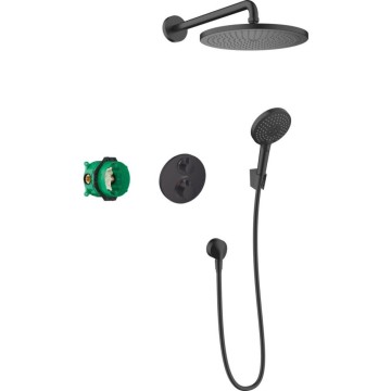 Душевая система Hansgrohe Croma с термостатом 8 в 1 (27961670) Черный хром матовый