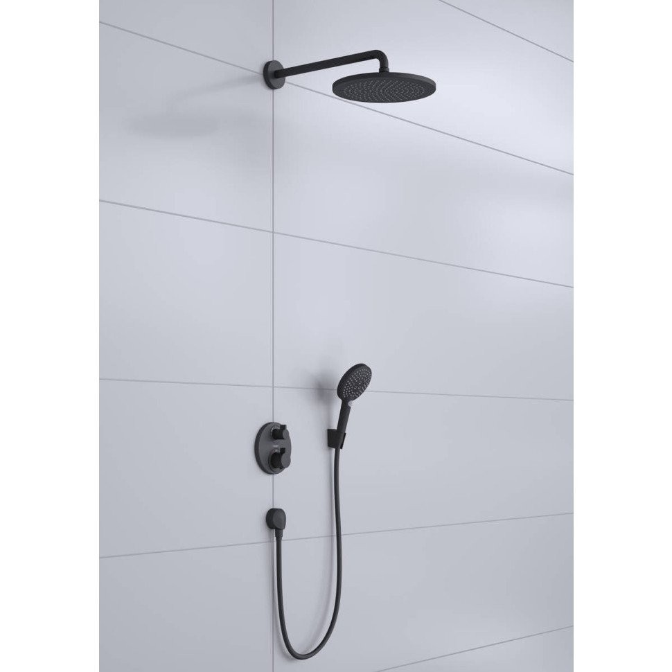 Душевая система Hansgrohe Croma с термостатом 8 в 1 (27961670) Черный хром матовый