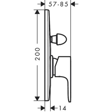 Смеситель для ванны Hansgrohe Rebris S (внешняя часть) 72449000 хром