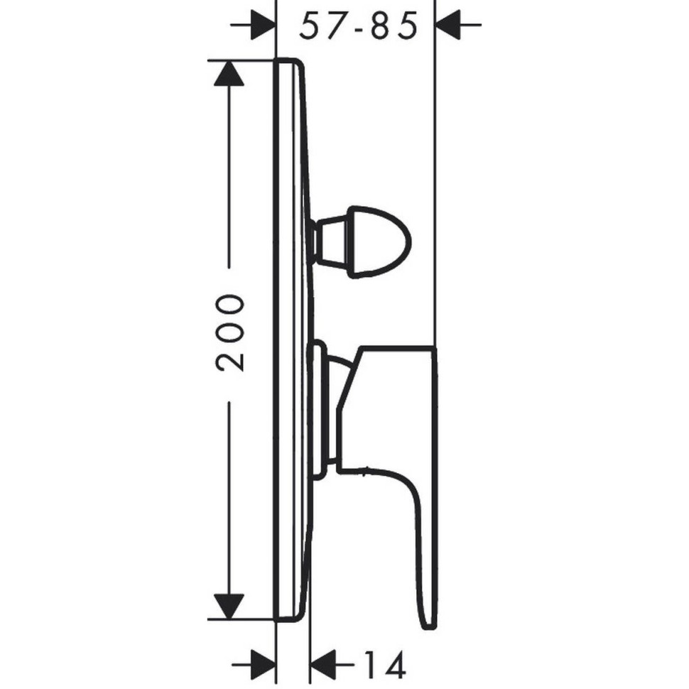 Смеситель для ванны Hansgrohe Rebris S (внешняя часть) 72449000 хром