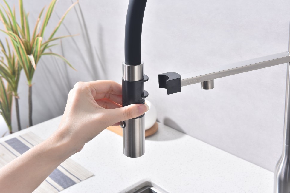 Смеситель для кухни Magneto One, брашированная сталь, Ma213188-BS, Paulmark